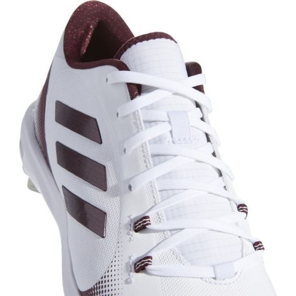 Adidas PureHustle 2.0 White Maroon Women's Cleats Size 7.5 NO BOX - Picture 5 of 5